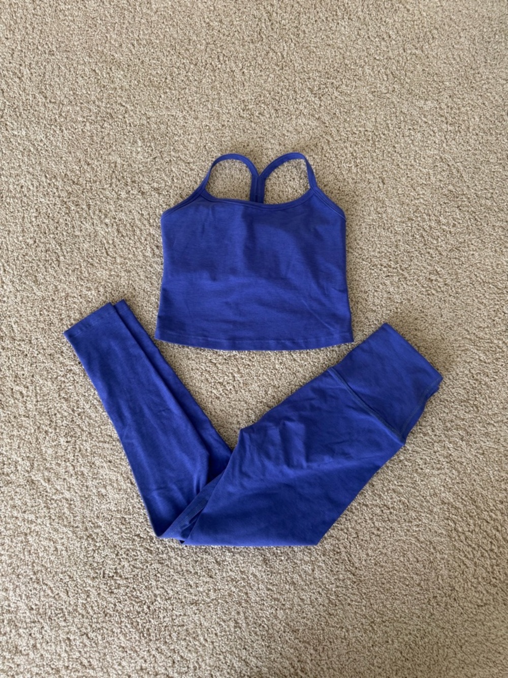 π Beyond Yoga Spacedye Cropped Tank + Legging Set in Ultra Violet Heather, Small - Picture 1 of 4